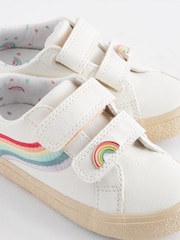 White Standard Fit (F) Rainbow Touch Fasten Trainers - Image 8 of 10