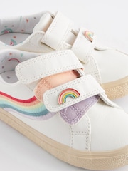 White Standard Fit (F) Rainbow Touch Fasten Trainers - Image 9 of 10