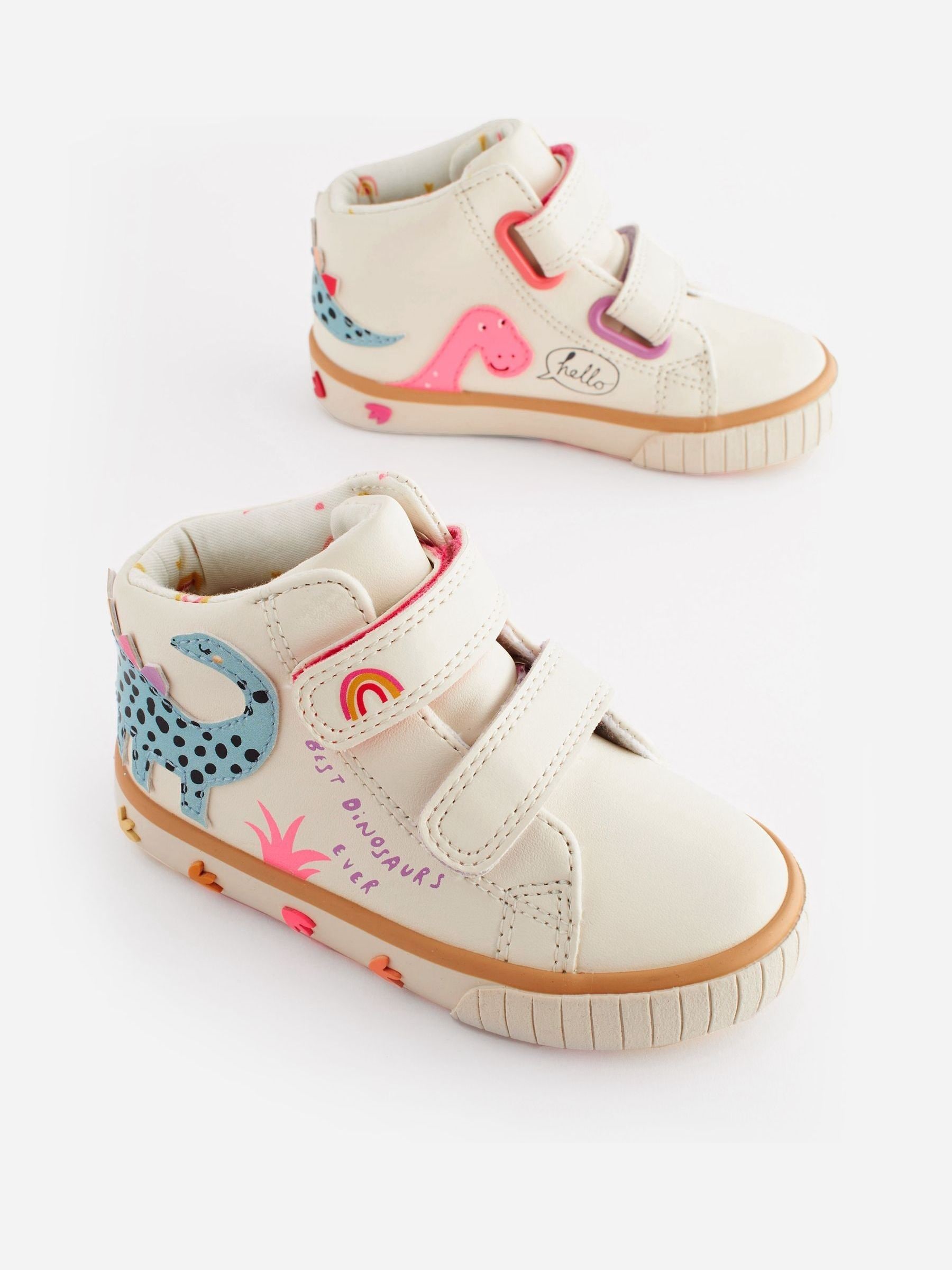 Buy Cream Standard Fit F Dinosaur High Top Trainers from Next USA