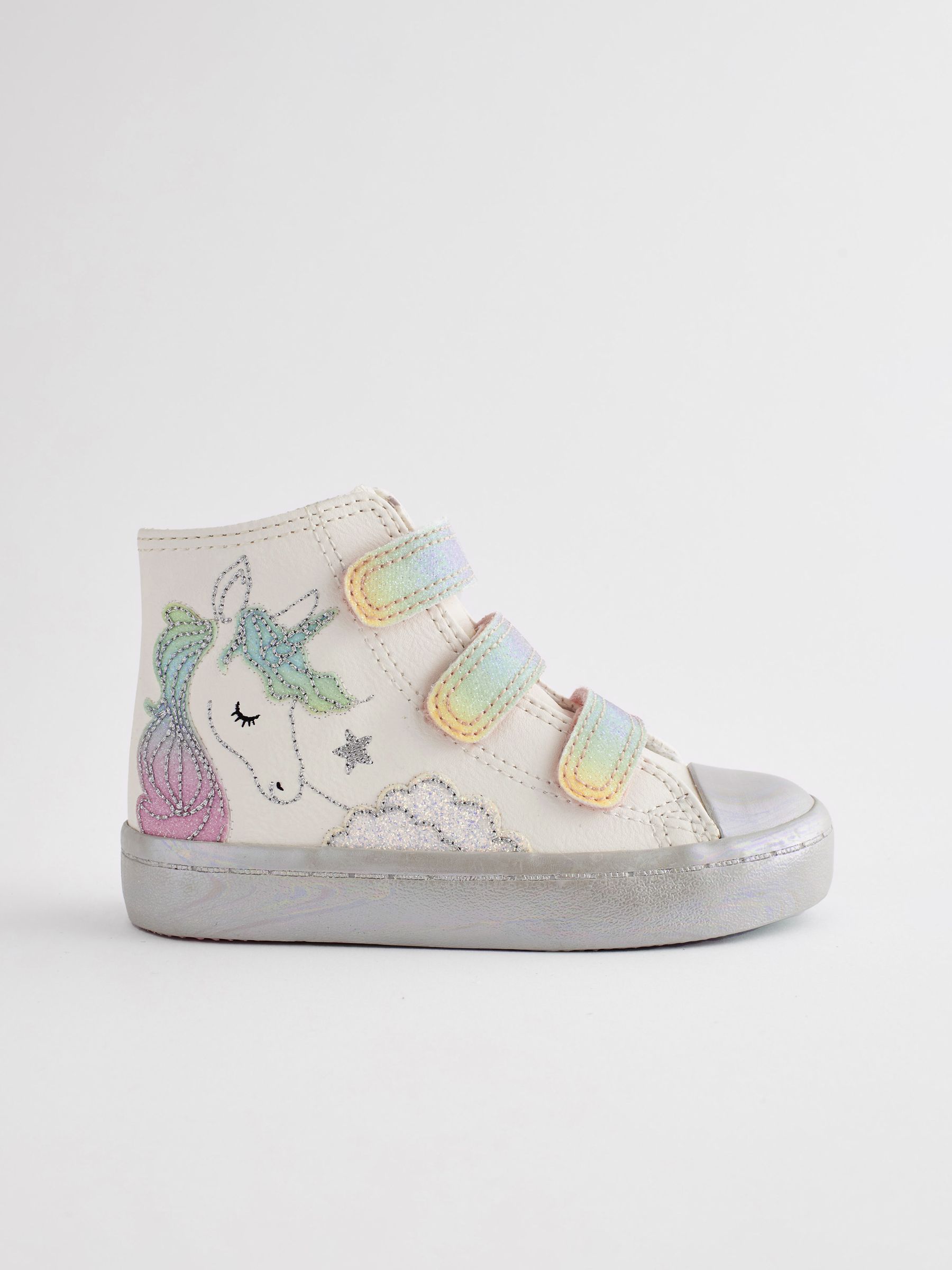 Buy White Unicorn Glitter High Top Trainers from Next Ireland