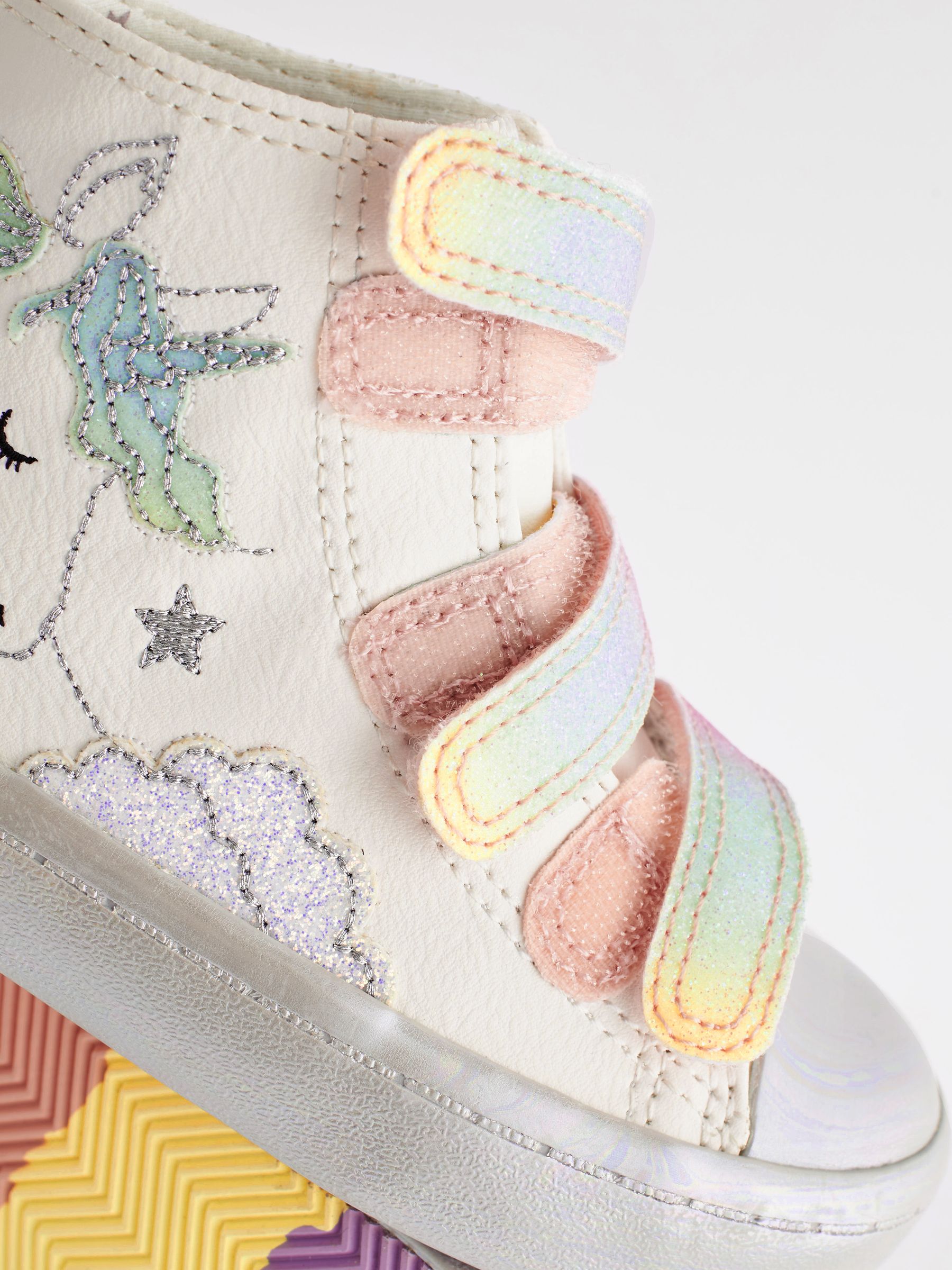 Buy White Unicorn Glitter High Top Trainers from Next Canada
