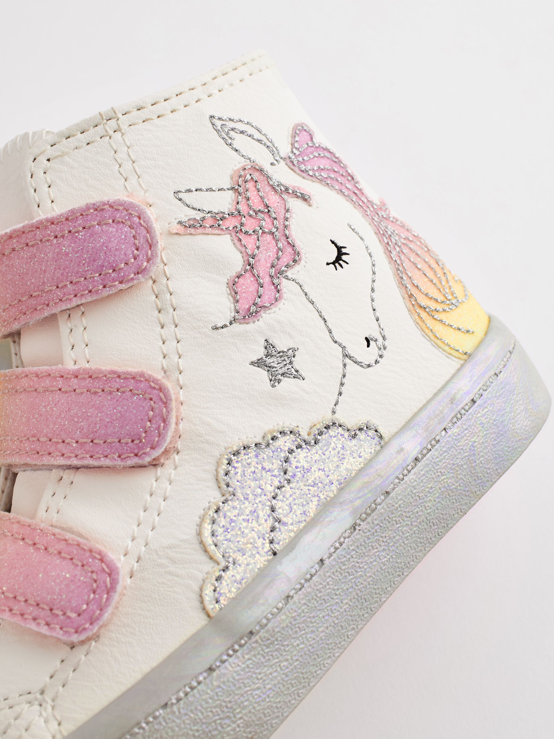 Buy White Unicorn Glitter High Top Trainers from Next Ireland