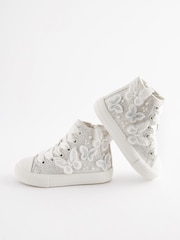 White Glitter Bridesmaid High Top Trainers - Image 1 of 6