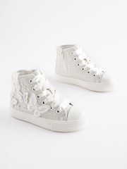 White Glitter Bridesmaid High Top Trainers - Image 3 of 6