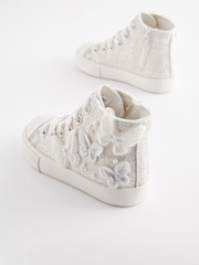 White Glitter Bridesmaid High Top Trainers - Image 4 of 6