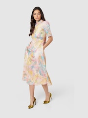 Closet London Pink Multi Tie Back A-Line Dress - Image 3 of 6