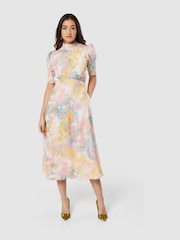 Closet London Pink Multi Tie Back A-Line Dress - Image 4 of 6
