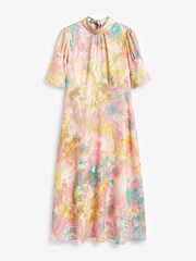 Closet London Pink Multi Tie Back A-Line Dress - Image 6 of 6