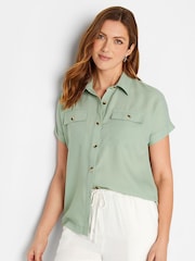Long Tall Sally Green Pocket Utility Shirt - Image 1 of 4