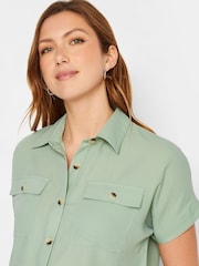 Long Tall Sally Green Pocket Utility Shirt - Image 4 of 4
