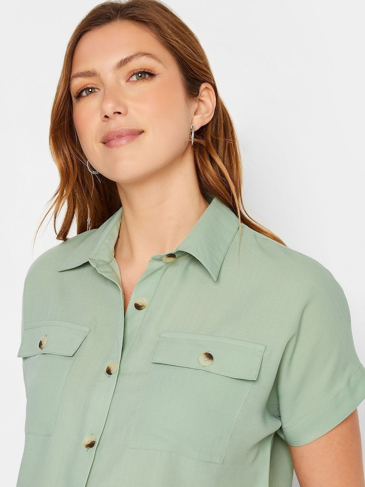 Long Tall Sally Green Pocket Utility Shirt - Image 4 of 4