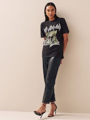 Washed Charcoal Grey Def Leppard License Band T-Shirt - Image 2 of 6