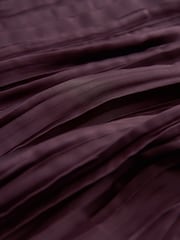 Plum Purple Plissé Woven Mix Short Sleeve Top - Image 6 of 6