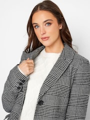 Long Tall Sally Black Check Midi Formal Coat - Image 4 of 4