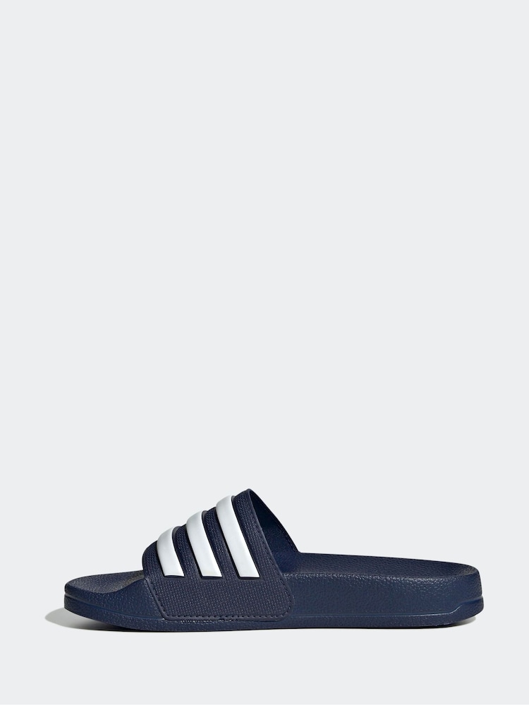 adidas Navy Blue Kids Adilette Youth Sliders - Image 2 of 9