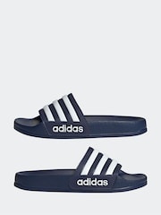 adidas Navy Blue Kids Adilette Youth Sliders - Image 5 of 9