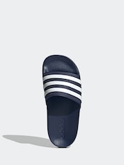 adidas Navy Blue Kids Adilette Youth Sliders - Image 6 of 9