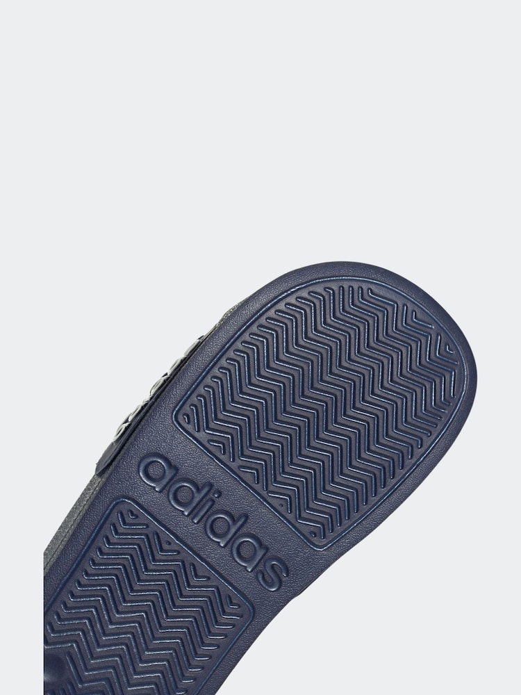 adidas Navy Blue Kids Adilette Youth Sliders - Image 9 of 9