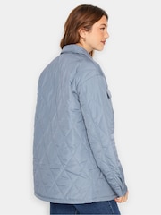 Long Tall Sally Blue Lightweight Diamond Quilted Shacket - Image 2 of 4