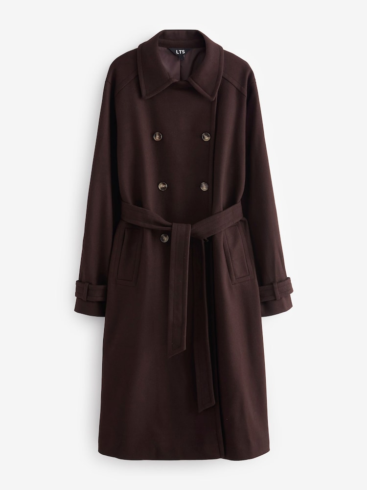Long Tall Sally Brown Formal Trench Coat - Image 5 of 5