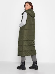 Long Tall Sally Green Midaxi Puffer Gilet - Image 2 of 4
