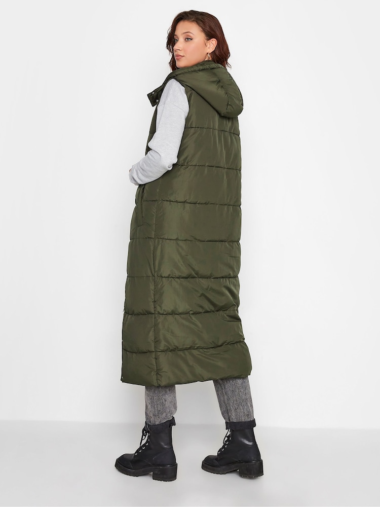 Long Tall Sally Green Midaxi Puffer Gilet - Image 2 of 4