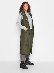 Long Tall Sally Green Midaxi Puffer Gilet - Image 3 of 4