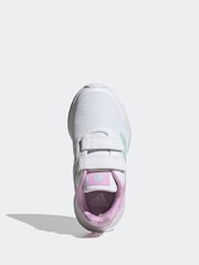 adidas White/Green/Pink Kids Sportswear Tensaur Run Trainers - Image 5 of 8