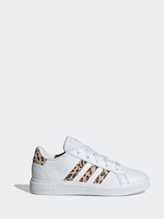 adidas White/Animal Grand Court Trainers - Image 1 of 9