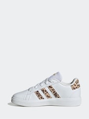 adidas White/Animal Grand Court Trainers - Image 2 of 9