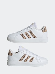adidas White/Animal Grand Court Trainers - Image 5 of 9