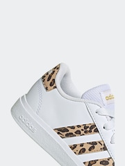 adidas White/Animal Grand Court Trainers - Image 8 of 9