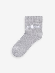 adidas White Kids Linear Ankle Socks 5 Pairs - Image 3 of 6
