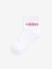 adidas White Kids Linear Ankle Socks 5 Pairs - Image 4 of 6