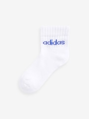 adidas White Kids Linear Ankle Socks 5 Pairs - Image 5 of 6