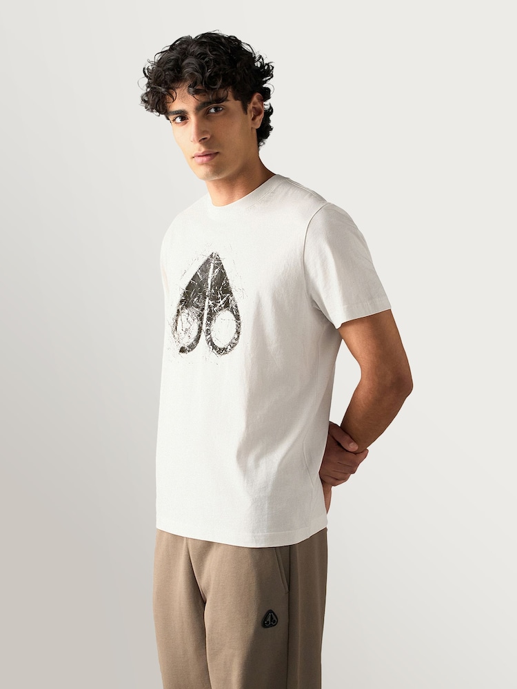 Moose Knuckles White Icebreak Logo T-Shirt - Image 1 of 6