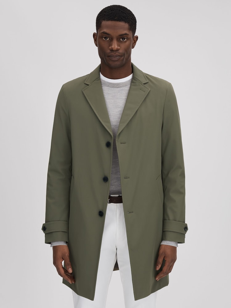 Reiss Fern Green Capital Single Breasted Mid Length Coat - Image 1 of 7