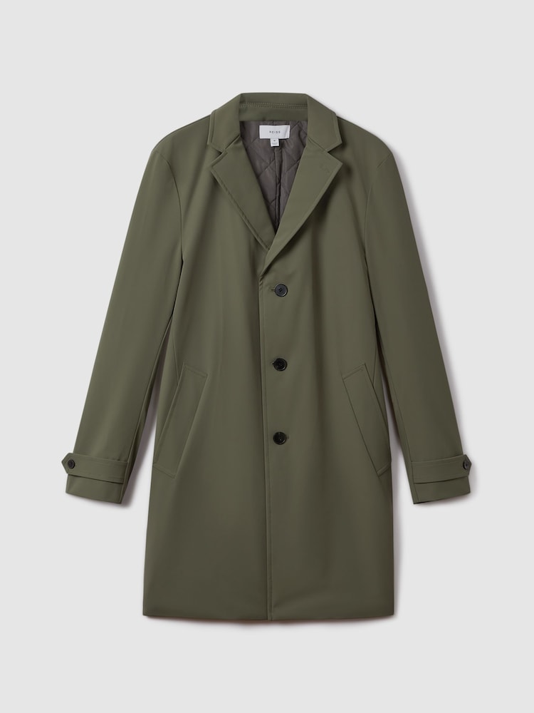 Reiss Fern Green Capital Single Breasted Mid Length Coat - Image 2 of 7