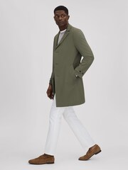 Reiss Fern Green Capital Single Breasted Mid Length Coat - Image 3 of 7