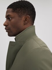 Reiss Fern Green Capital Single Breasted Mid Length Coat - Image 4 of 7