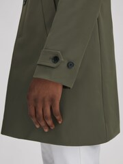 Reiss Fern Green Capital Single Breasted Mid Length Coat - Image 6 of 7