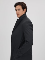 Reiss Navy Capital Single Breasted Mid Length Coat - Image 4 of 6