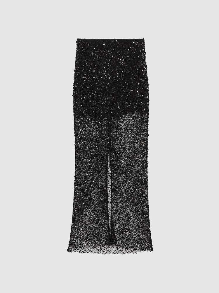 Anna Quan Embellished Netted Midi Skirt - Image 2 of 6
