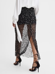 Anna Quan Embellished Netted Midi Skirt - Image 5 of 6