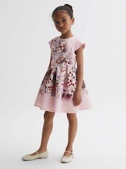 Reiss Multi Tammy Scuba Floral Printed Dress - Image 1 of 6