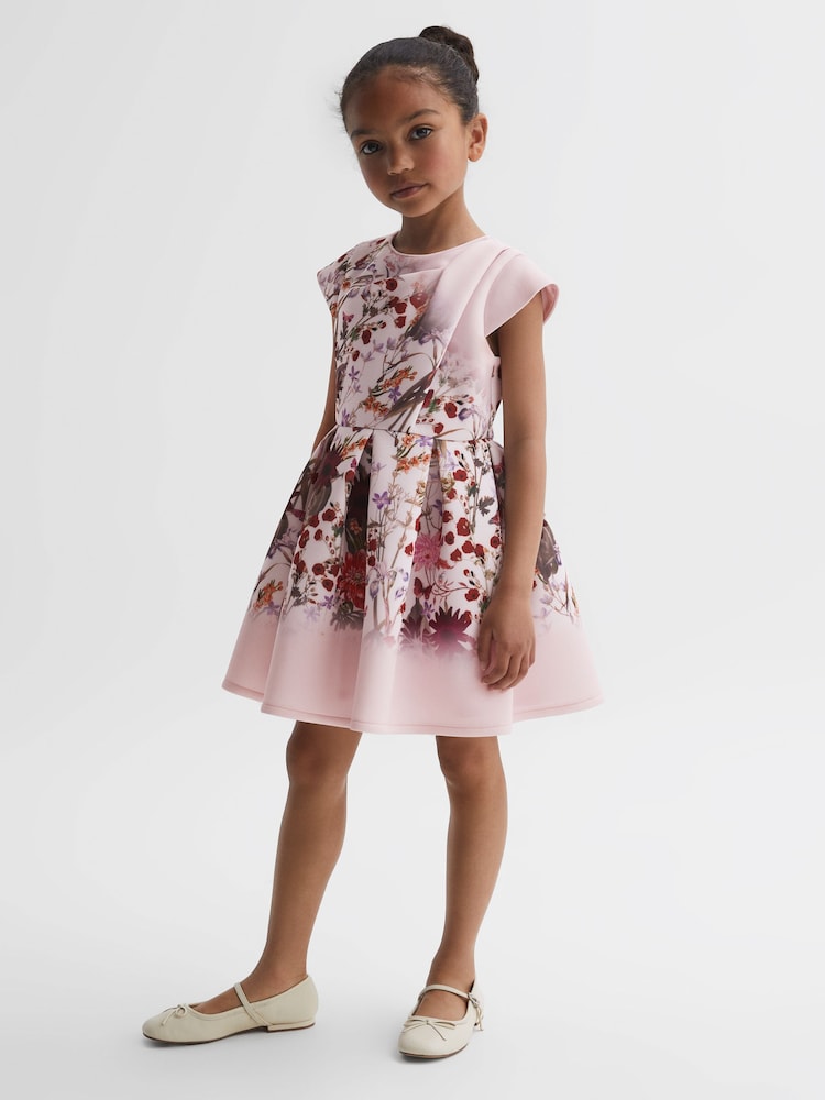 Reiss Multi Tammy Scuba Floral Printed Dress - Image 1 of 6