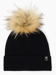 Dune London Black Finland Pom Knit Beanie Hat - Image 1 of 1