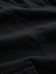 Black Linen Cargo Trousers - Image 7 of 7