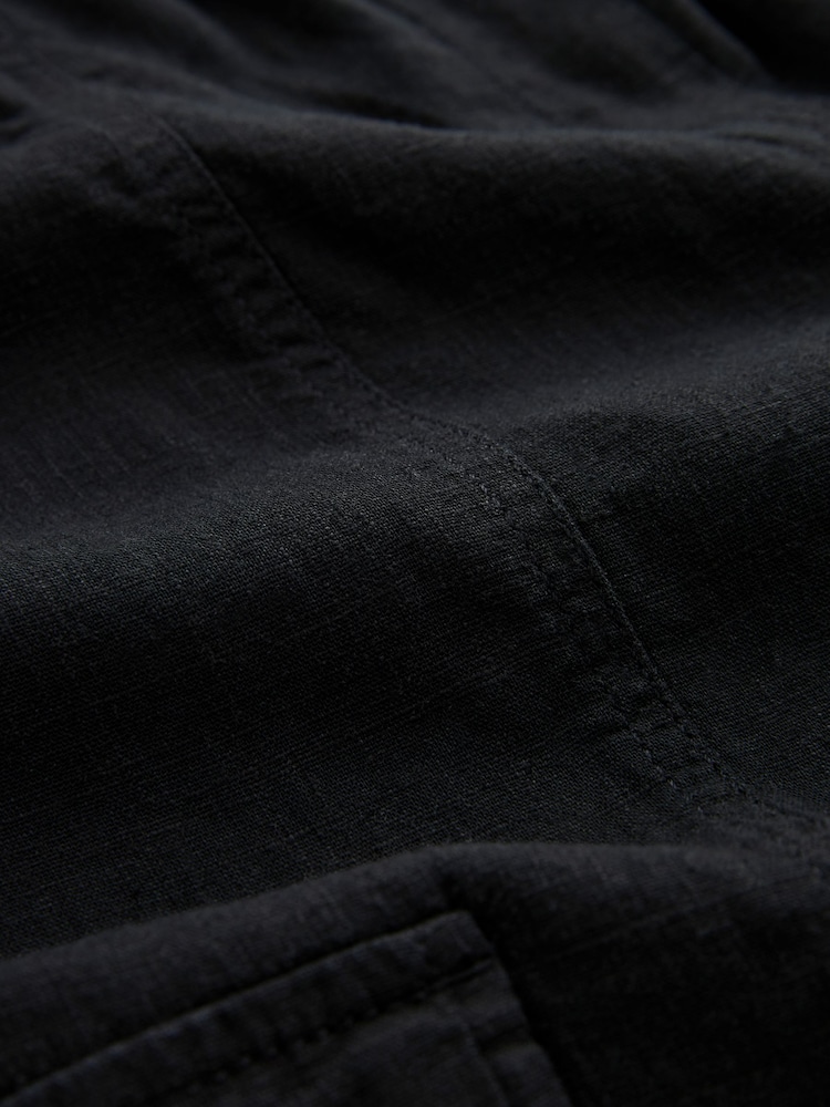 Black Linen Cargo Trousers - Image 7 of 7