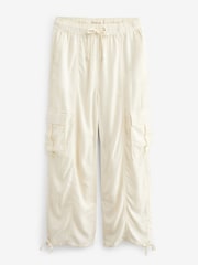 Ecru Linen Cargo Trousers - Image 5 of 6